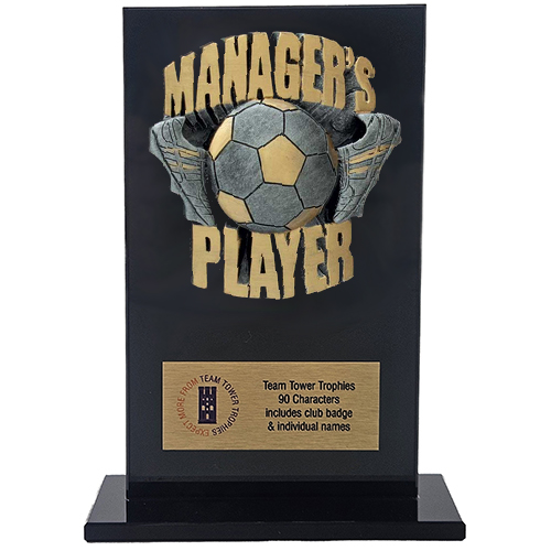 Jet Glass Euphoria Hero Managers Player Football Trophy | 140mm | G25