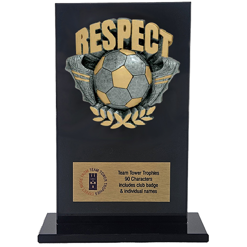 Jet Glass Euphoria Hero Respect Football Trophy | 140mm | G25