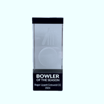 Glacier Crystal Cricket Trophy | 3D Engraved Image inside | Bowler of the Season | 102mm | B