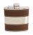 Hip Flask with Shiny Stainless Steel Centre | 6oz | Brown | Branded Gift Boxed - DHF23