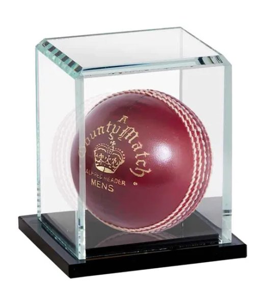 Verity Cricket Ball Glass Display Capsule 14cm [ Ball not included ]