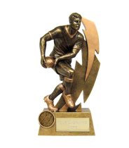 Gold Flash 3D Rugby Player Trophy | 170mm