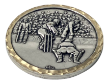 High Relief Brass Cricket Medal | 60mm | Boxed