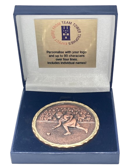 High Relief Brass Ladies Bowls Medal | 60mm | Boxed