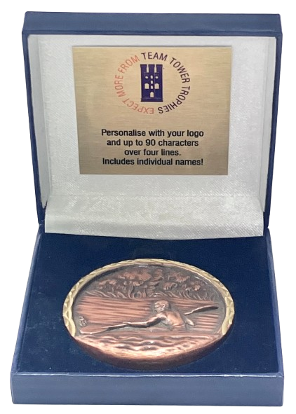 High Relief Brass Kayak Medal | 60mm | Boxed