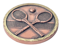 High Relief Brass Tennis Medal | 60mm | Boxed