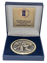 High Relief Brass Mens Lawn Bowls Medal | 60mm | Boxed