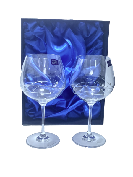 Shire County Hand Cut Crystal Copa Gin Glass | Set with Swarovski Crystals | Presentation Boxed