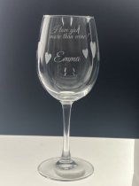 Shire County Crystal Everyday Elegance Engraved Wine Glass | Love Wine | Single | Luxury Gift Tube