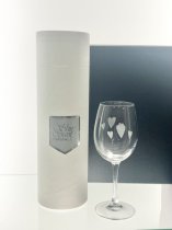 Shire County Crystal Everyday Elegance Engraved Wine Glass | Love Wine | Single | Luxury Gift Tube