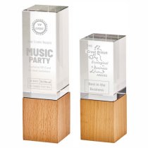 Spa Crystal Award with Wood Base | 170mm