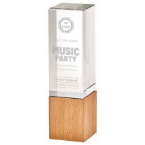 Spa Crystal Award with Wood Base | 210mm