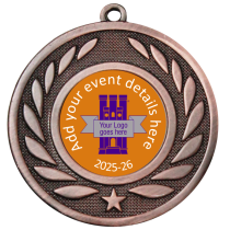 Personalised Medal | Bronze | Embossed Wreath | Features Your Badge