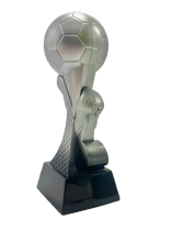 Kit Kolour Football Boot & Ball Trophy | Silver & Black | 205mm