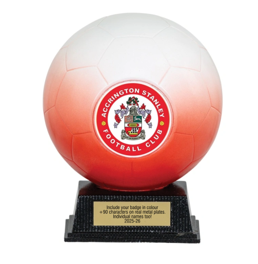 Kit Kolour Football Match Ball Trophy | Red & White | 145mm