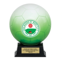 Kit Kolour Football Match Ball Trophy | Green & White | 145mm