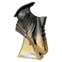 Power Boot Football Trophy | Heavyweight | 160mm | Black & Gold