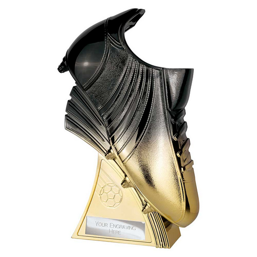 Power Boot Football Trophy | Heavyweight | 250mm | Black & Gold