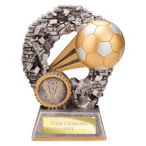 Blast Out Football Trophy | 120mm | Silver & Gold