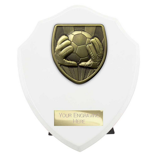 Cobra Shield Football Goalkeeper Trophy | 150mm | White