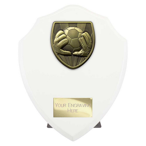 Cobra Shield Football Goalkeeper Trophy | 175mm | White