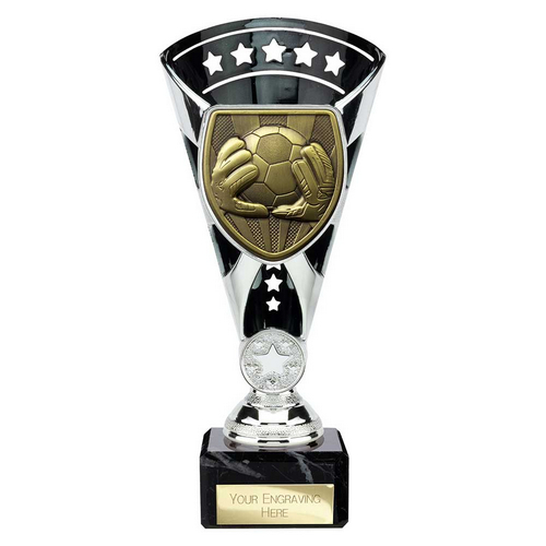 Cobra Star Football Goalkeeper Trophy | 210mm | Black & Silver