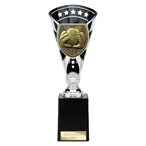 Cobra Star Football Goalkeeper Trophy | 255mm | Black & Silver