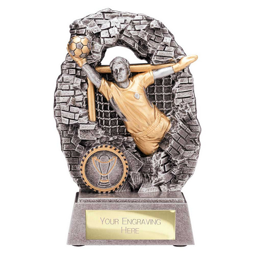 Blast Out Football Goalkeeper Trophy | 160mm | Silver & Gold