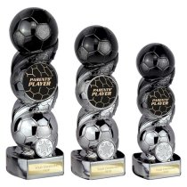 Hat-trick Strike Football Trophy | Parents Player | 190mm | Black & Silver