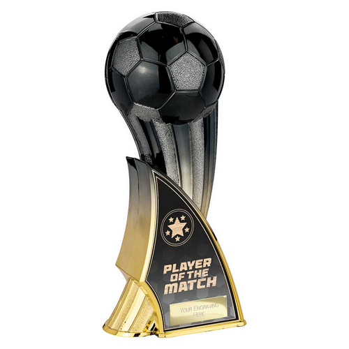 Firestorm Football Trophy | Heavyweight | Player of the Match | 240mm | Black & Gold