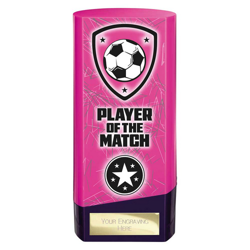 Prime Heavyweight Football Trophy | Player of the Match | 160mm | Pink