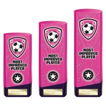 Prime Heavyweight Football Trophy | Most Improved Player | 160mm | Pink