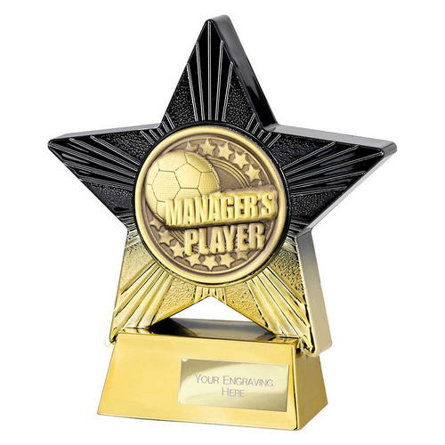 Superstar Football Trophy | Managers Player | 140mm | Black & Gold