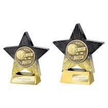 Superstar Football Trophy | Player of the Match | 110mm | Black & Gold