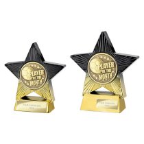 Superstar Football Trophy | Player of the Month | 110mm | Black & Gold