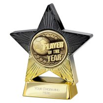 Superstar Football Trophy | Player of the Year | 110mm | Black & Gold