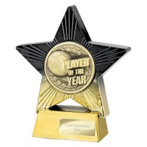 Superstar Football Trophy | Player of the Year | 140mm | Black & Gold