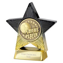 Superstar Football Trophy | Players Player | 110mm | Black & Gold