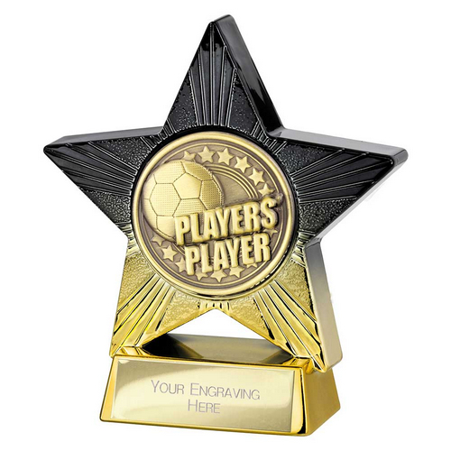 Superstar Football Trophy | Players Player | 110mm | Black & Gold