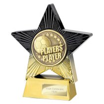 Superstar Football Trophy | Players Player | 140mm | Black & Gold