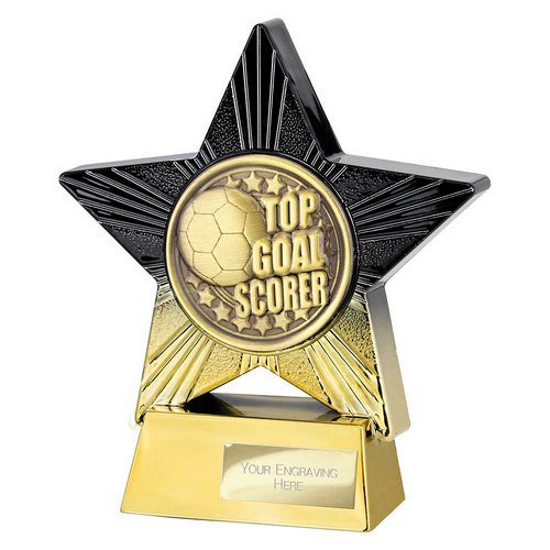 Superstar Football Trophy | Top Scorer | 140mm | Black & Gold