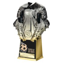 Invincible Football Shirt Trophy | Player of the Month | 220mm | Black & Silver