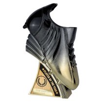 Power Boot Football Trophy | Heavyweight | Player of the Year | 230mm | Black & Gold