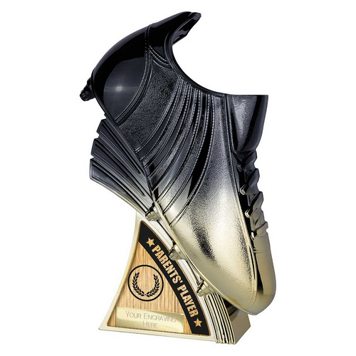 Power Boot Football Trophy | Heavyweight | Parents Player | 250mm | Black & Gold