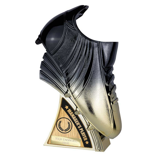 Power Boot Football Trophy | Heavyweight | Managers Player | 250mm | Black & Gold