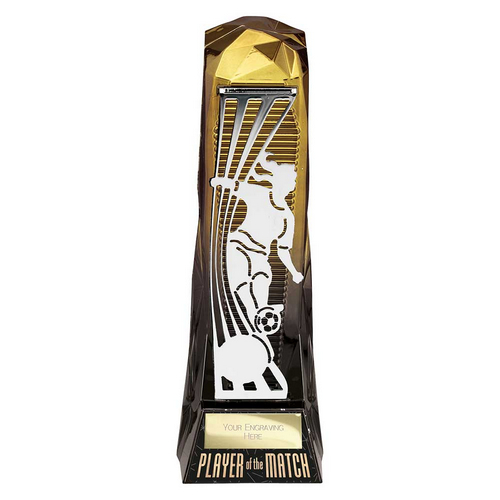 Shard Female Football Trophy | Player of the Match | 230mm | Black & Gold