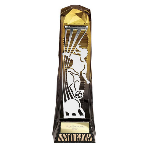 Shard Female Football Trophy | Most Improved | 230mm | Black & Gold