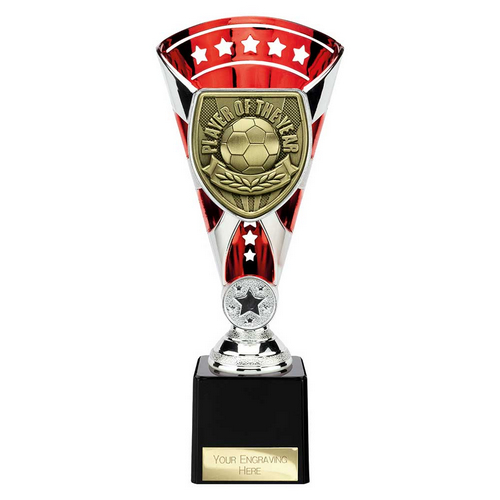 Cobra Star Football Trophy | Player of the Year | 230mm | Red