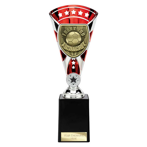 Cobra Star Football Trophy | Thank you Coach | 255mm | Red