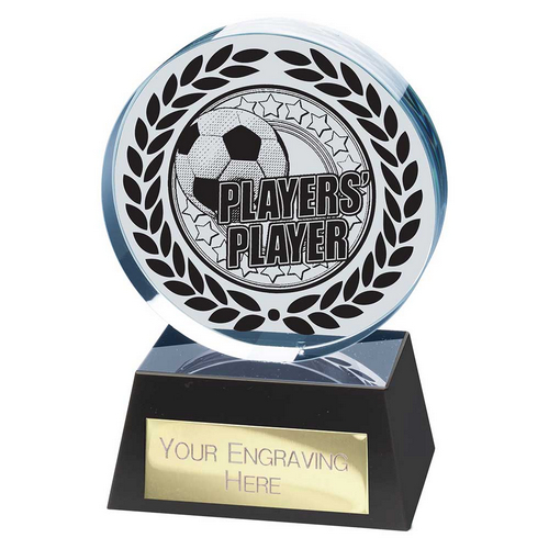 Emperor Crystal Football Trophy | Players Player | 125mm | Clear